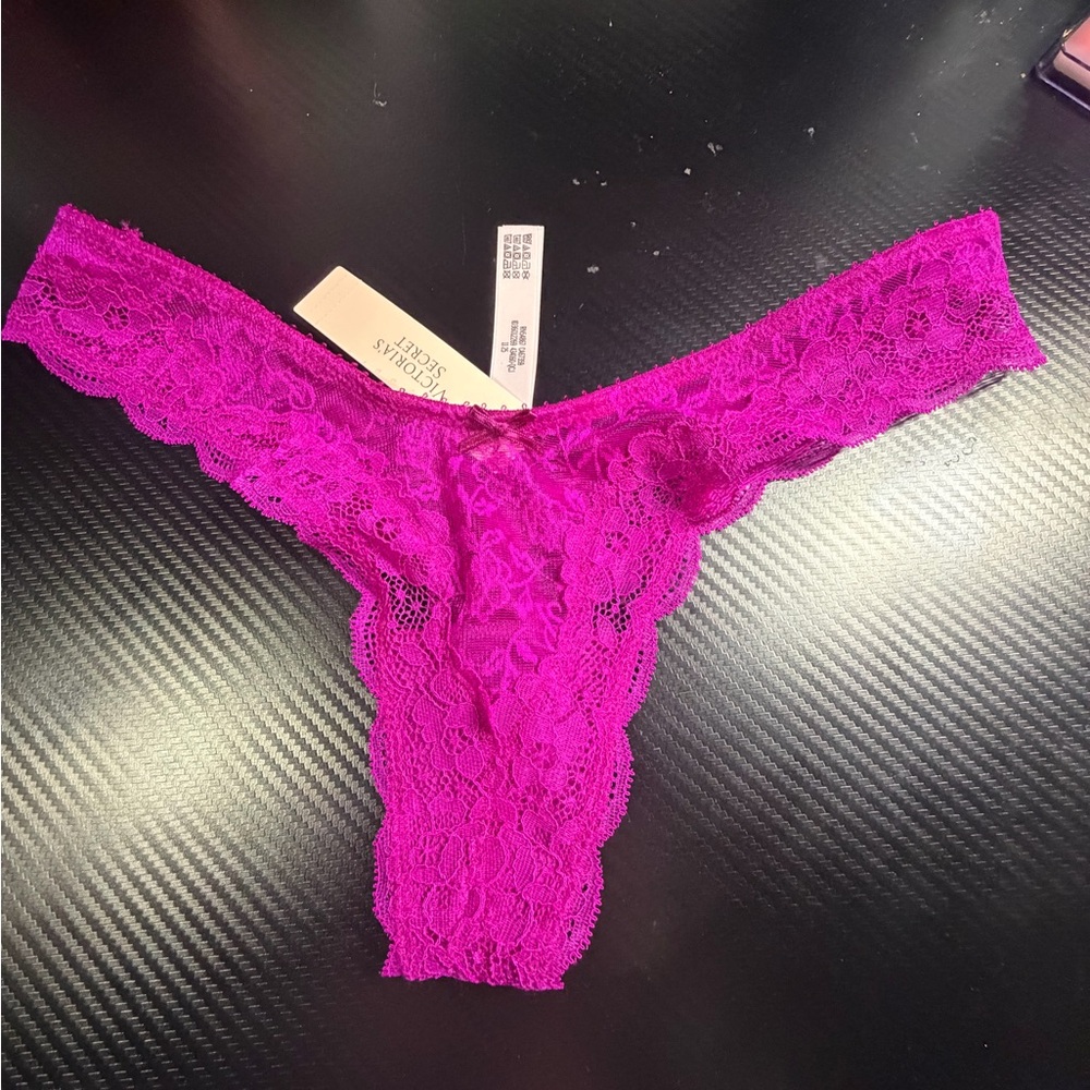 Victoria's Secret Lace Thong in Fuchsia